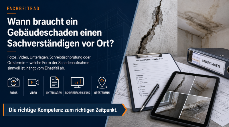 Wann braucht ein Gebäudeschaden einen Sachverständigen vor Ort?